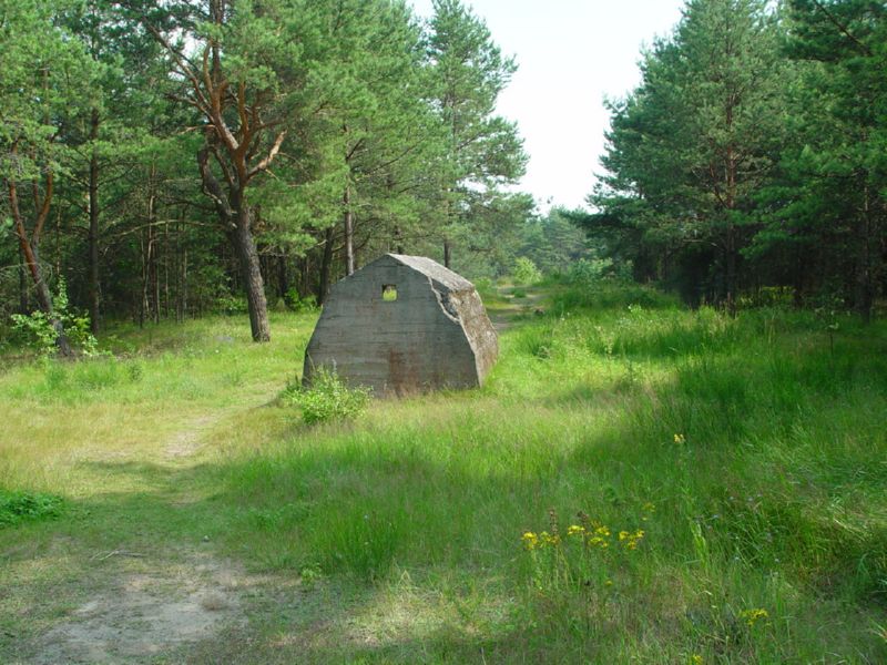 The bunker in the distance